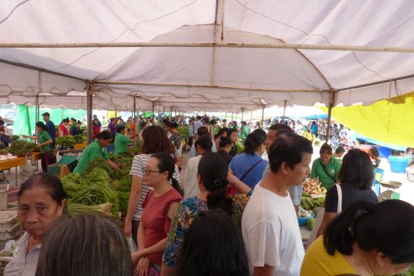 Organic market at ITECC Vientiane